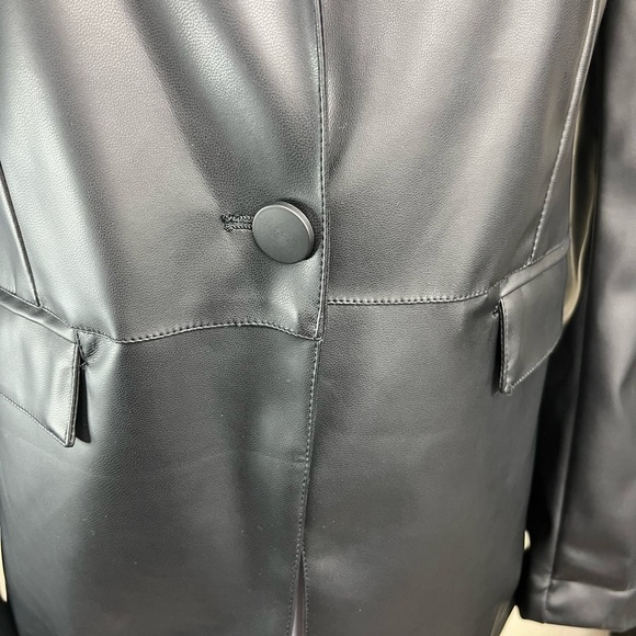 NWT Laundry By Shelli Segal Polyurethane Notched Collar Single Button Blazer S - Picture 4 of 15